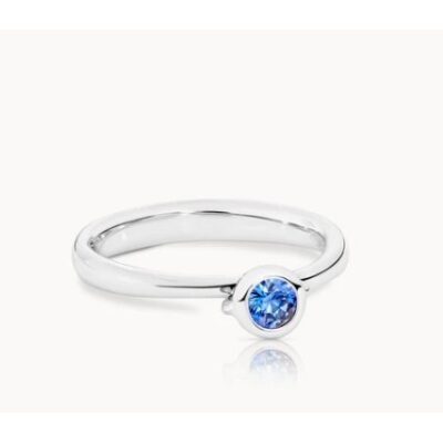 BoutonSolitaire Ring blauer Saphir