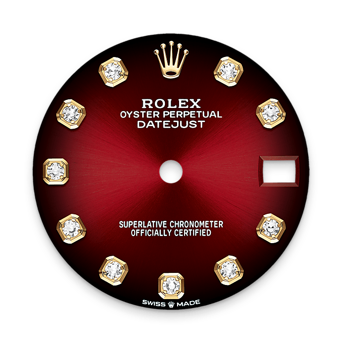 Zifferblatt in Rot ombré